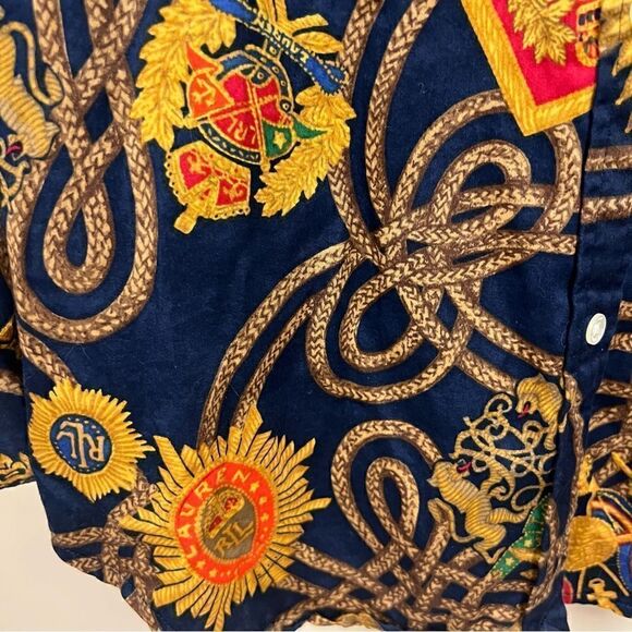 - Ralph Lauren navy with crests button down size S/P - Picture 3 of 7